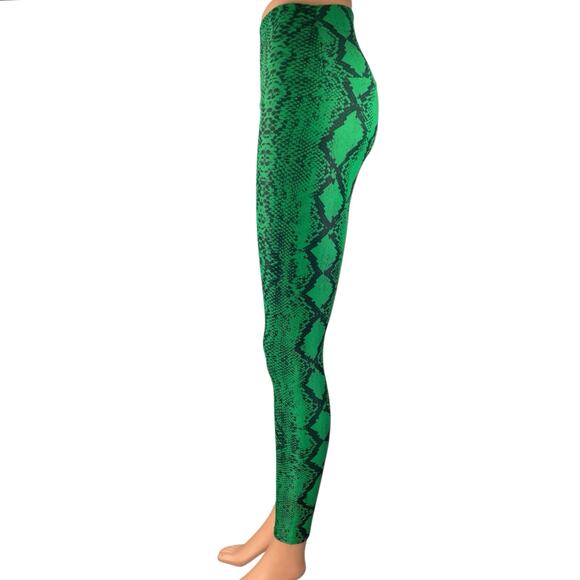 Beach Riot Ayla Women's Green Snakeskin Animal Print High Waist Leggings Pants S - Picture 2 of 5